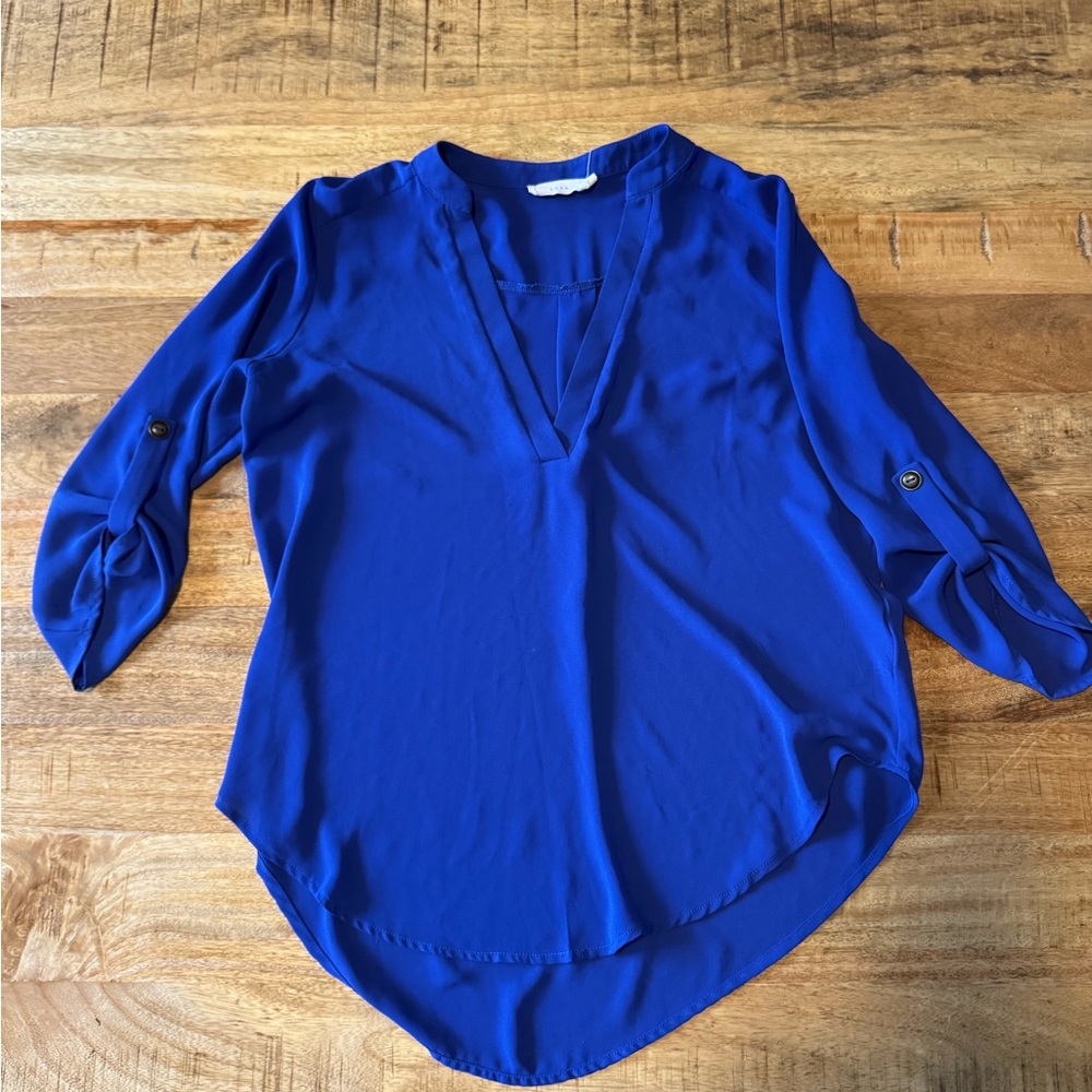 Lush Royal Blue V-Neck Blouse
